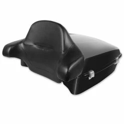 HogWorkz Vivid Black Rushmore Chopped Tour Pack With Full Backrest And Chrome Hardware