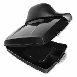 HogWorkz Vivid Black Rushmore Chopped Tour Pack With Full Backrest And Chrome Hardware -Luggage Mounting Components Sales 100 1915 C V1