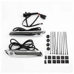 Ciro Chrome LED Lighted Saddlebag Hinge Covers Smoked Lens