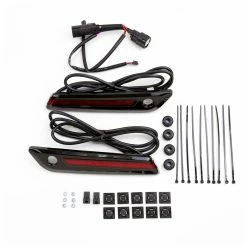 Ciro Black LED Lighted Saddlebag Hinge Covers Smoked Lens