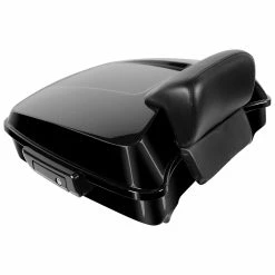 HogWorkz Vivid Black Rushmore Chopped Tour Pack With Slim Backrest And Black Hardware