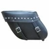 Leatherworks Inc. Leatherworks, Inc. Economy Wide Angle Studded Throwover Leather Saddlebag