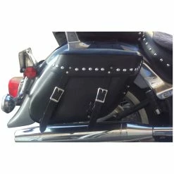 Leatherworks Inc. Leatherworks, Inc. Economy Wide Angle Studded Throwover Leather Saddlebag -Luggage Mounting Components Sales 161 038 D V3