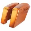 HogWorkz Dual Blocked Extended 4" Stretched Saddlebags Amber Whiskey