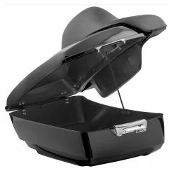HogWorkz Vivid Black King Tour Pack W/ Full Backrest - Chrome Hardware -Luggage Mounting Components Sales 220 0961 C V4