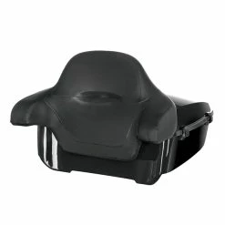 HogWorkz Vivid Black King Tour Pack W/ Full Backrest - Black Hardware