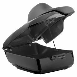 HogWorkz Vivid Black King Tour Pack W/ Full Backrest - Black Hardware -Luggage Mounting Components Sales 220 0962 C V4