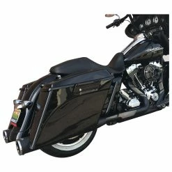 HogWorkz 4" Vivid Black Extended Saddlebags With Dual Cut-Out -Luggage Mounting Components Sales 753 308 E V1