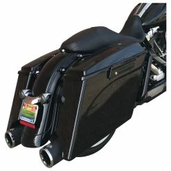 HogWorkz 4" Vivid Black Extended Saddlebags With Dual Cut-Out -Luggage Mounting Components Sales 753 308 F V1