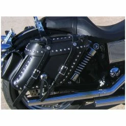 Leatherworks Inc. Leatherworks, Inc. Wide Angle Box Top Studded Saddlebags With Rear Pockets -Luggage Mounting Components Sales 831 361 D V3