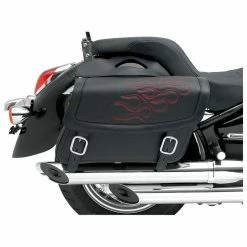 Saddlemen Highwayman Tattoo Red Stitch Medium Throwover Saddlebags