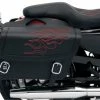 Saddlemen Highwayman Tattoo Red Stitch Large Throwover Saddlebags -Luggage Mounting Components Sales 831 579 A V1