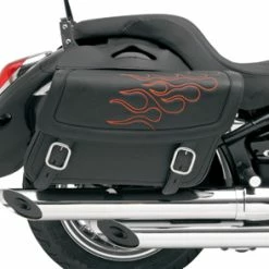 Saddlemen Highwayman Tattoo Orange Stitch Medium Throwover Saddlebags