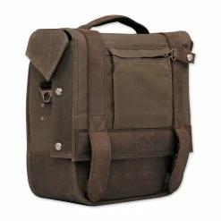 Burly Brand Voyager Waxed Canvas Single Saddlebag