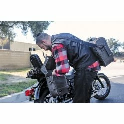 Burly Brand Voyager Waxed Canvas Single Saddlebag -Luggage Mounting Components Sales 900 992 C V1
