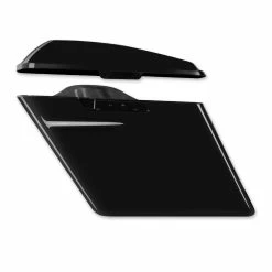 HogWorkz 4″ Vivid Black Extended Saddlebags With Single Cut Out -Luggage Mounting Components Sales 903 727 C V1