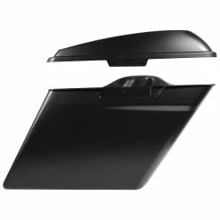 HogWorkz 4″ Denim Black Extended Saddlebags With Single Cut Out -Luggage Mounting Components Sales 903 728 D V1